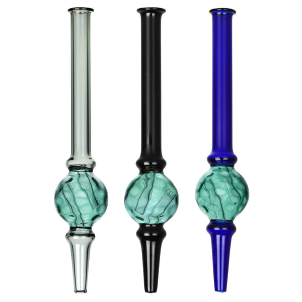 Dimple Diffusion Chamber Glass Dab Straw - 6.5""/Colors Vary
