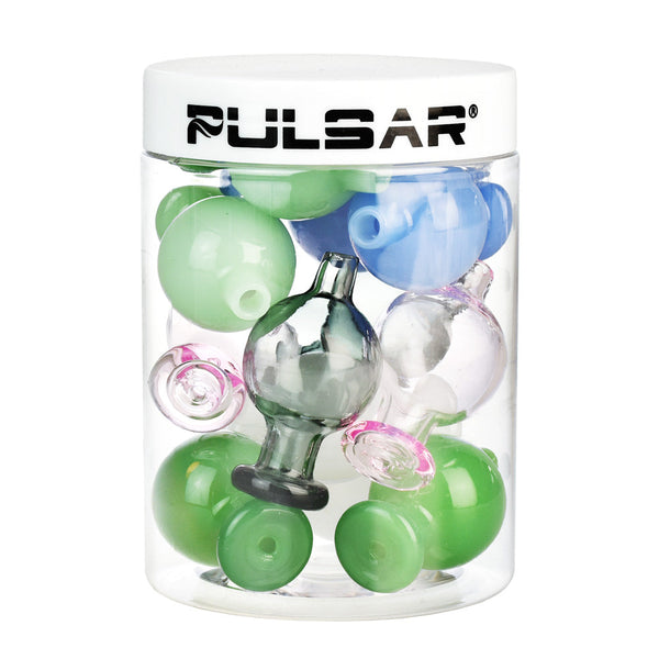 12PC TUB - Pulsar Bubble Carb Cap - 25mm / Assorted Colors