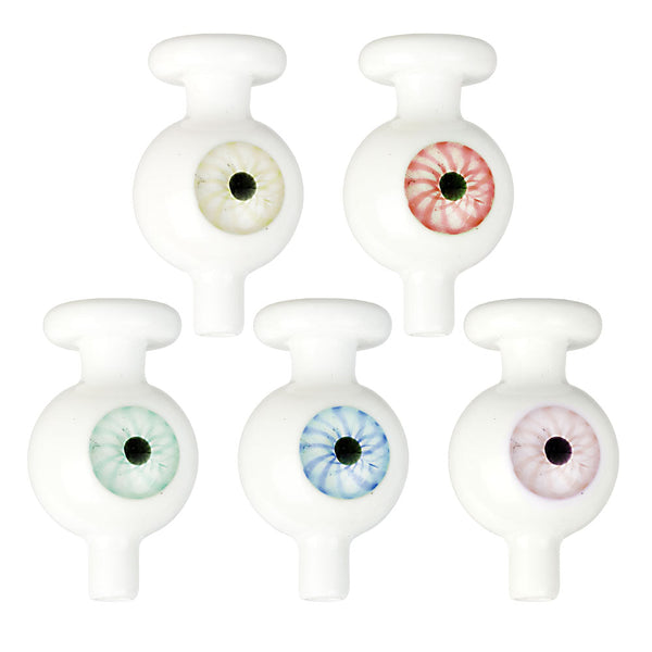 5PC SET - Eye Witness Glass Ball Carb Cap - 26mm/Assorted