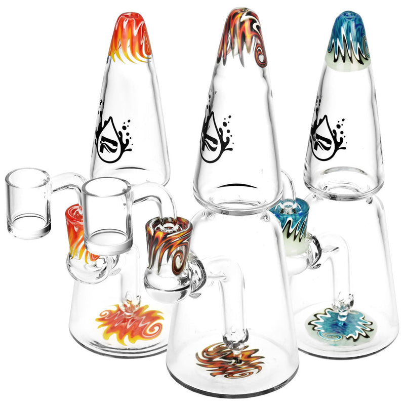 Pulsar Glass Two Tier Rocket Cone Rig - 7""/14mm F/Colors Vary