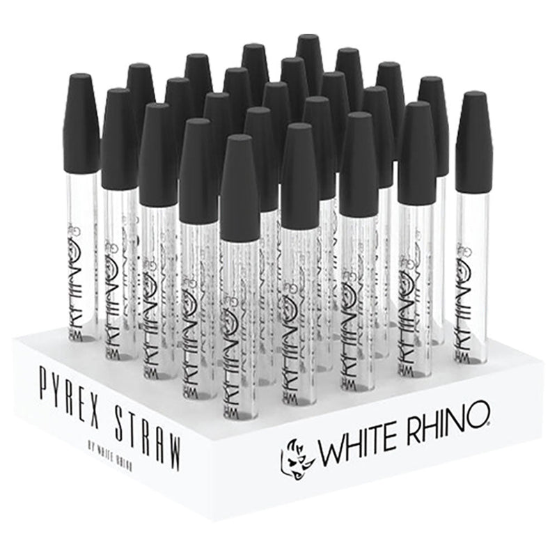 White Rhino Dab Straw w/ Silicone Cap / 5"" / 25pc Display