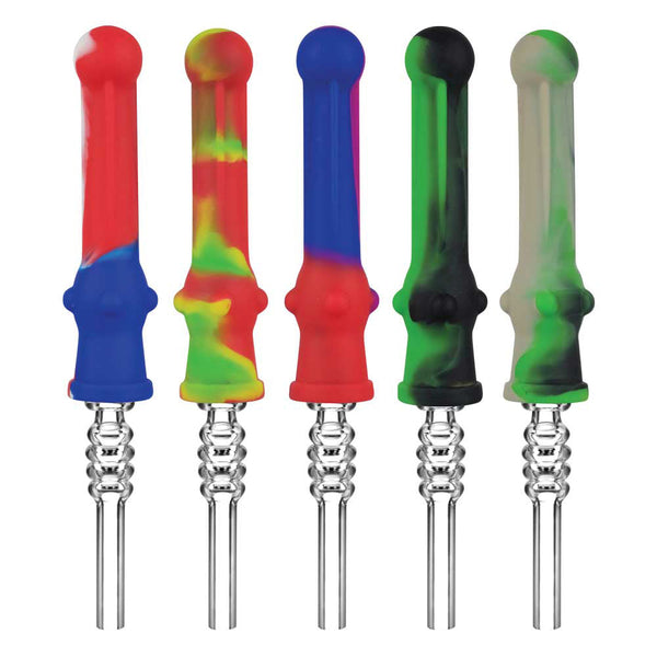 Silicone Vapor Straw w/ Quartz Tip - 7"" / Colors Vary