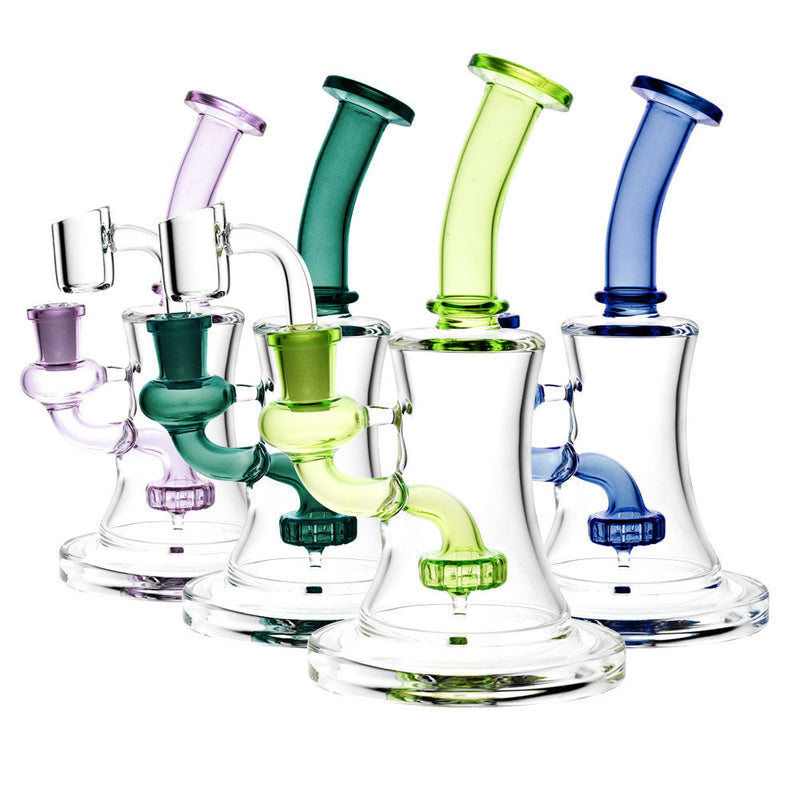 Oil Can Disc Perc Rig - 8"" / 14mm F / Colors Vary