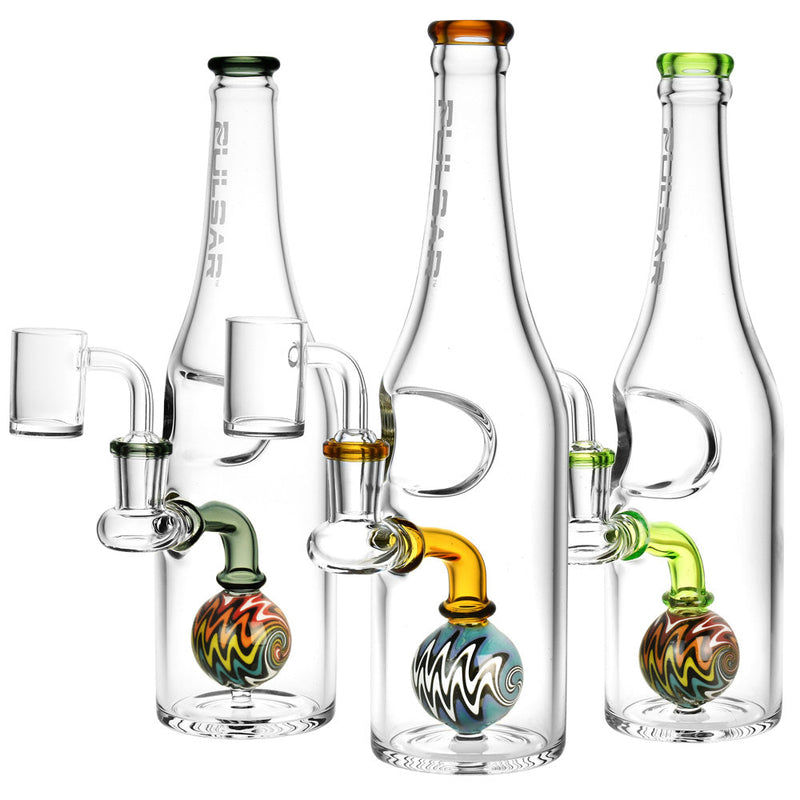Pulsar Bottle Style Dab Rig - 9.5"" / 14mm F / Colors Vary