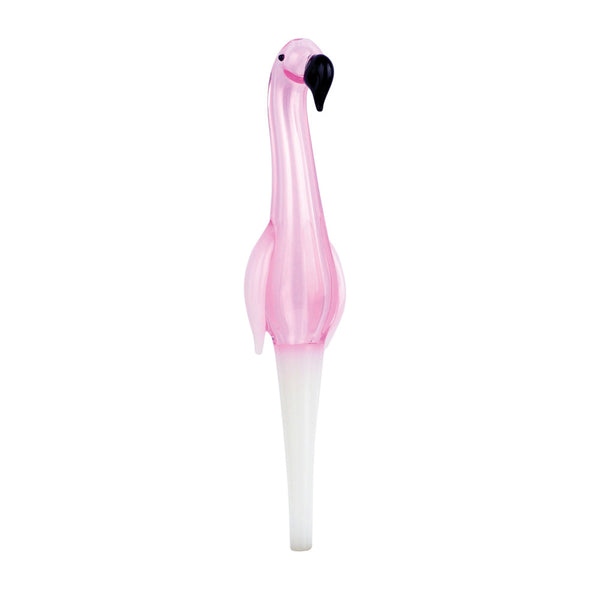 Flamingo Glass Dab Straw - 6""