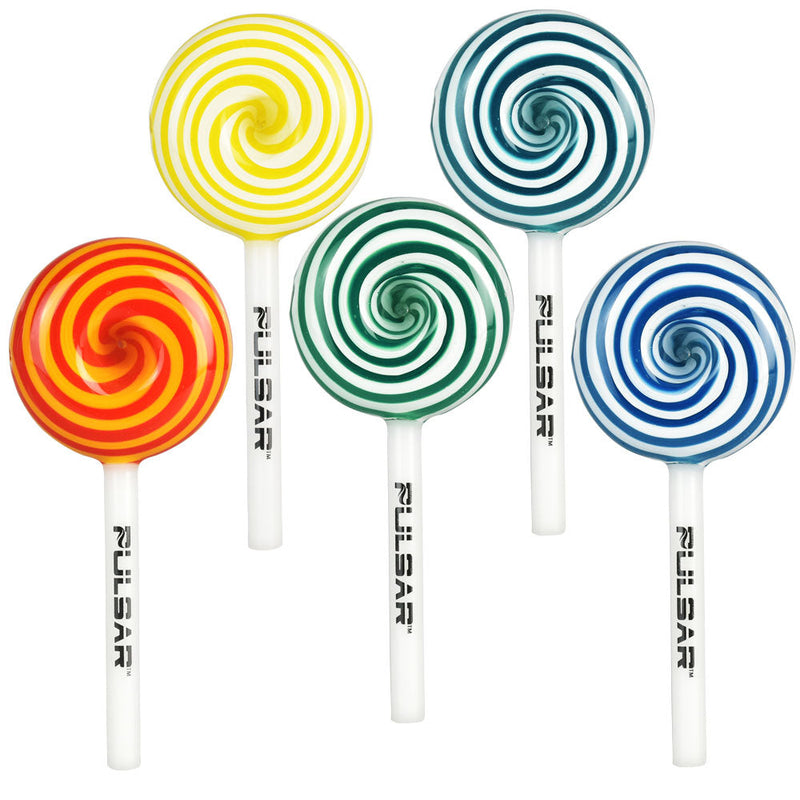 5PC SET - Pulsar Glass Lollipop Spoon Pipe - 6"" / Assorted