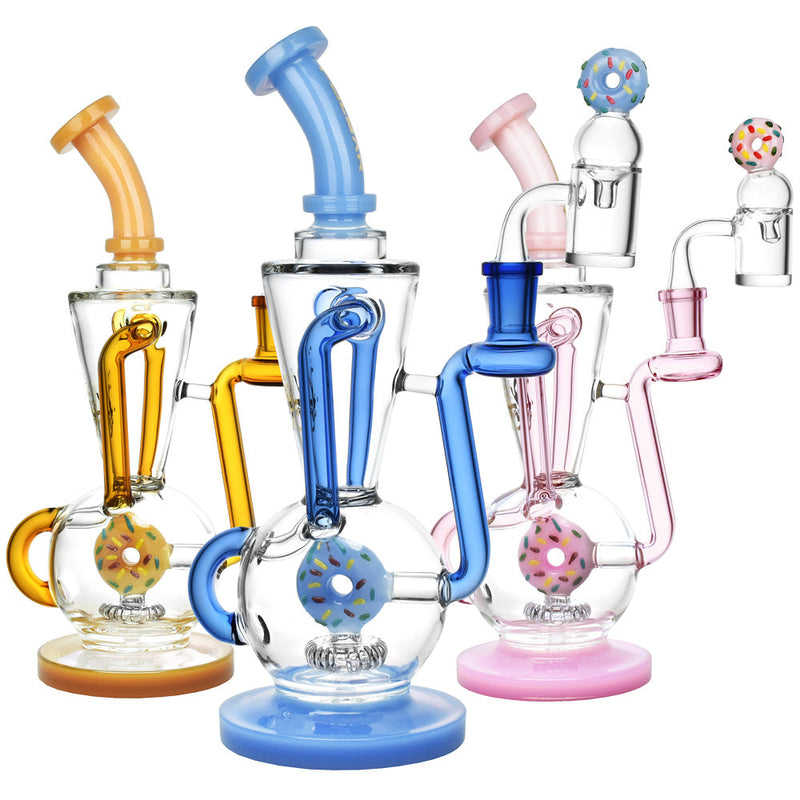 Pulsar Delectable Donut Recycler Dab Rig Kit - 10.75""/14mm F / Colors Vary