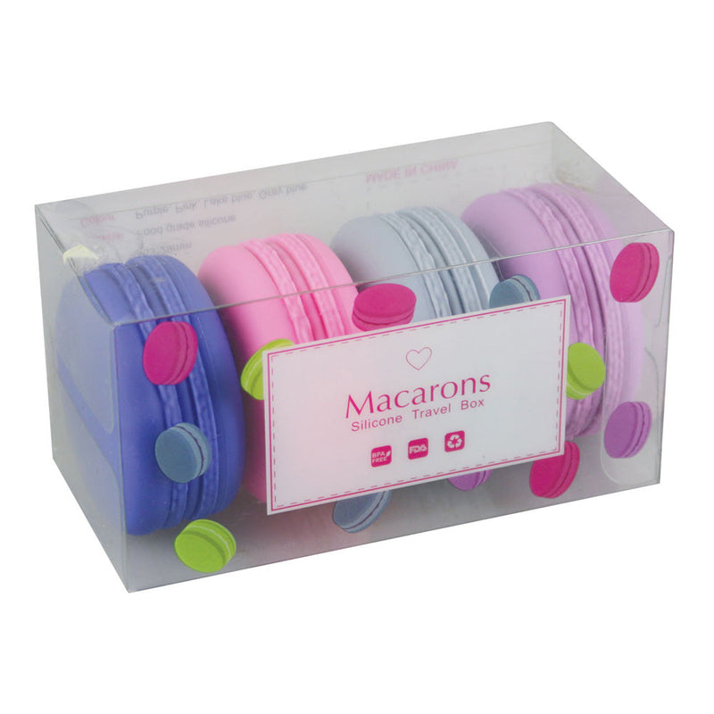 4PC - Silicone Macaron Container - 2"" / Assorted
